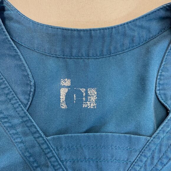 Barco Scrub Top Womens Extra Small Blue Healthcare Vet Uniform Short Sleeve - Picture 2 of 10